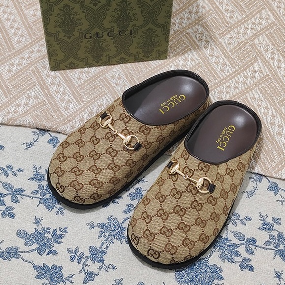 Gucci Shoes - Gucci GG Jacquard Horsebit Mule Slippers